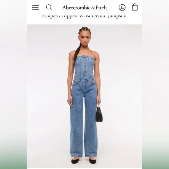 Abercrombie & Fitch Light Blue Wash Jumpsuit - Picture 6 of 6